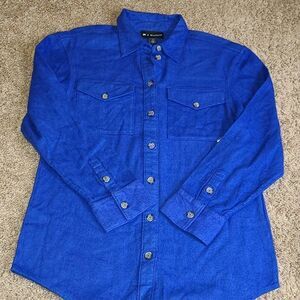 Bp + Wildfang blue button down flannel shirt